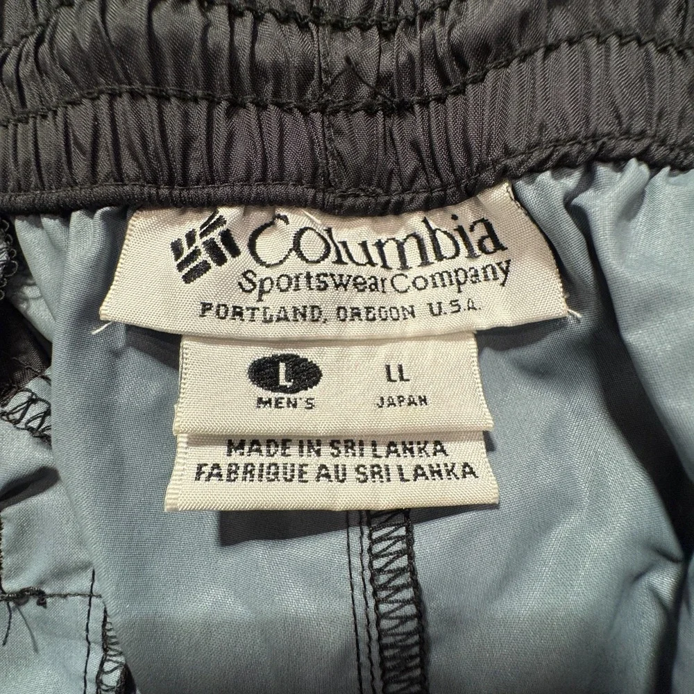 Vintage Columbia Pants Mens Large Black Packable Rain Wind 31x32 Waterproof